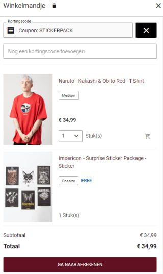 Gratis surprise stickerpakket bij bestelling bij Impericon