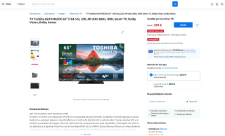 Toshiba 65UV3463DG 65" por solo 399€