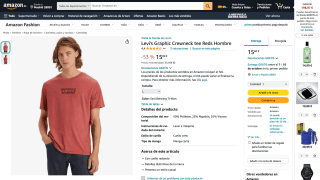 Levi's Graphic Crewneck tee Reds Hombre por 15,80€