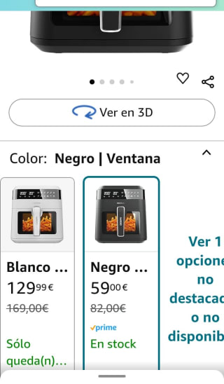 Freidora de aire Cecofry Experience Window 6000 1300W 6L sin aceite por solo 59€