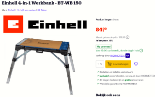 Einhell 4-in-1 Werkbank voor €84,99 bij Bol.com
