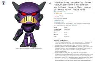 Figura Funko Pop de Disney personaje Lightyear , Zurg por 7,98€