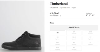 Calzado marca Timberland desde 30€
