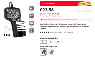 Lcd Digitale Handheld Borescope Ip67 voor €23 bij Aliexpress