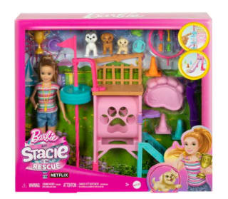 Barbie Stacie Hindernisbaan Puppy's - Met 3 pups voor €11,99 bij Kruidvat