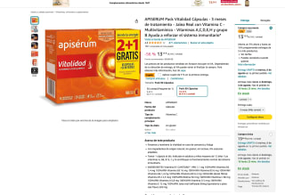 APISERUM Pack Vitalidad Cápsulas Jalea Real con Vitamina C Multivitamínico Vitaminas A,C,D,E,H y grupo B por 13,15€