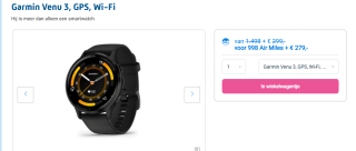 Garmin Venu 3 voor €279 + 998 Air Miles