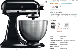 KitchenAid Classic Onyx zwart voor €307,79 bij Amazon.nl