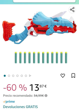 Nerf Lanzador DinoSquad Tricera-Blast por 13,87€.