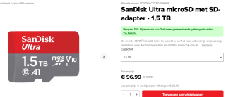 15% korting bij aankoop van 2 of meer SanDisk micro sd kaartjes bij Sandisk