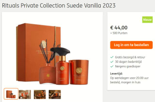 Rituals Private Collection Suede Vanille 2023 - Limited Edition voor €44 + 500 ING punten