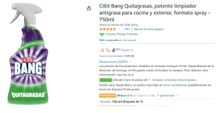 4 Limpiador Cillit Bang Quitagrasas potente antigrasa para cocina y exterior 750ml por 8.44€