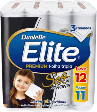 Papel Higiênico Elite Premium de 12 rolos - R$ 25,70