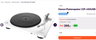 Denon DP-450USB Draaitafel met riemaandrijving voor €264 bij iBOOD