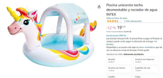 Piscina unicornio techo desmontable y rociador de agua por 19€