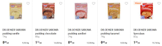 Goedkope of gratis Dr. Oetker Saroma pudding met €0,75 kortingscode