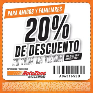 Cupón para AutoZone: 20% de descuento
