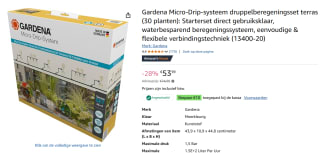 GARDENA Micro-Drip system Complete bewateringsset 13 mm voor €35,99 dmv code en Cashback via Amazon