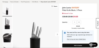 John Lewis Anyday Filled Knife Block 3 Piece - £14