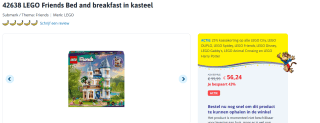 Lego Bed and breakfast in kasteel (42638) voor €56,24 bij Toychamp