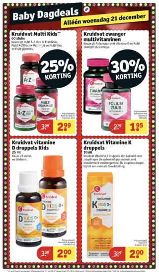 Babydagdeals actie op woensdag 21 december