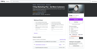 Plan de marketing de 5 pasos, consiga más clientes Gratis con Udemy