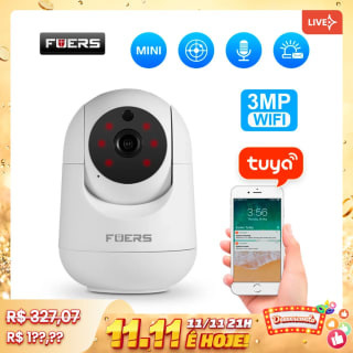 Câmera de segurança/Monitor de bebê da da Fuers de 720p - R$ 95,88
