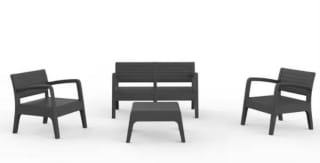 Set Muebles de Jardín y Terraza Miami Grafito Sofá 2 Plazas 2 Sillones y mesa de centro por solo 159€