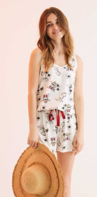 Pijama corto de mujer 2 piezas 100% algodón Garfield por 9,99€