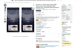 1 Kg. Café en grano natural Caffè Intenso by Amazon por solo 8,19€