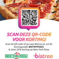 25% korting op je bestelling bij New York Pizza via Bistroo