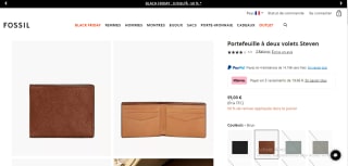 Portefeuille à deux volets Fossil Steven à 59€
