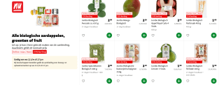 Alle biologische aardappelen, groenten of fruit 25% korting bij de Jumbo