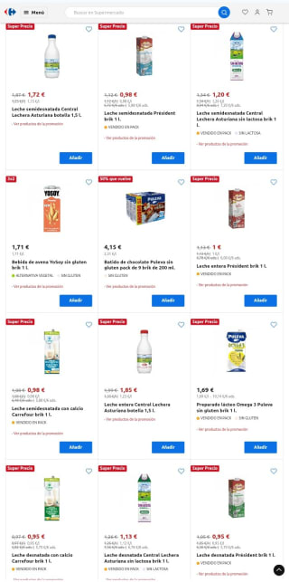 Las Mejores Ofertas en Leches y Batidos desde Carrefour.