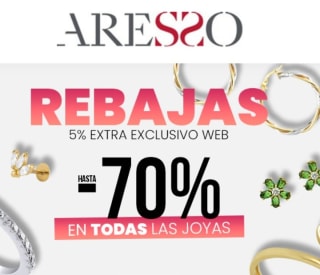 Hasta-70% y -5% Extra Web desde Joyerías Aresso.