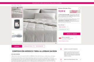 Relleno nórdico Allerban Fibra disponible en 90-150cm por solo 19,99€