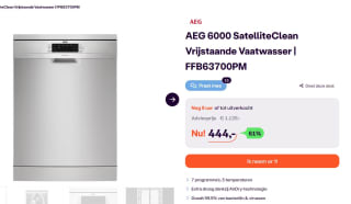 AEG FFB63700PM vaatwasser Vrijstaand 15 couverts D voor €444 bij Ibood