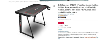 Mesa Drift Gaming -DRDZ75 Gaming con tablero de fibra de carbono cubierto por solo 61,98€