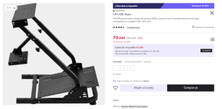 Soporte de Volante de Carrera para Logitech G920 Soporte Plegable por 70.28€ (Cuenta Nueva 58.28€)