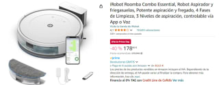 iRobot Roomba Combo Essential Robot Aspirador y Friegasuelos por 178.6€