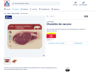 Chuletón vacuno Carne de origen nacional a tan solo 5,35€