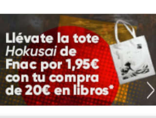 Bolsa por 1,95€ con compra de 20€ en Libros desde fnac.