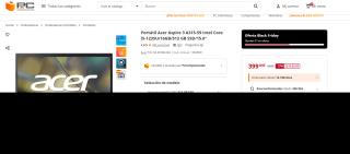 Portátil Acer Aspire 3 A315-59 Intel Core i5-1235U/16GB/512 GB SSD/15.6" por 399€