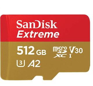 SanDisk Tarjeta microSDXC Extreme de 512 GB + adaptador SD + RescuePRO Deluxe, hasta 190 MB/s por 56.99€