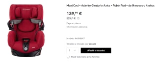 Maxi Cosi - Silla Giratoria Axiss - Robin Red - de 9 meses a 4 años por 139.99€