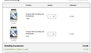 Kruidvat Whey en Creatine 1+1 gratis