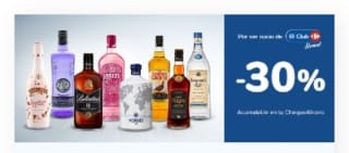 -30% Acumulable al Cheque-ahorro en estos alcoholes.