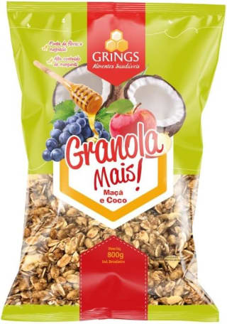 Granola da Mais! sabor Maça e coco Grings com 2 uni de 800g - R$ 32,40