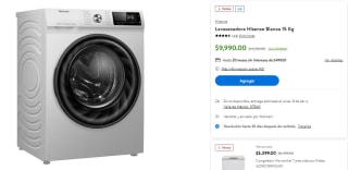 Lavasecadora Hisense Blanca 15 Kg por $8,885 en Walmart
