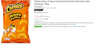 7 Bolsas de Cheetos Snack Rizos sabor a queso bolsa 100 g por 7.91€